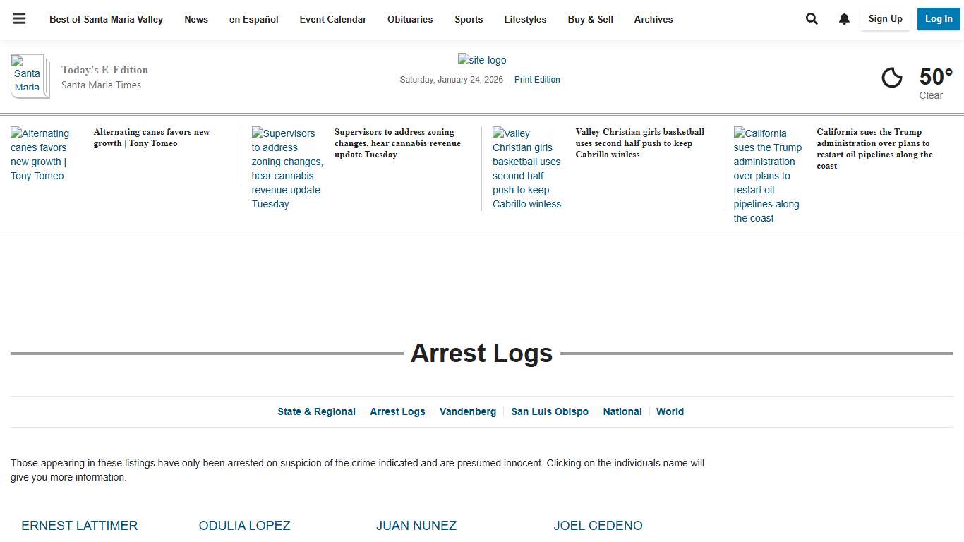 Arrest Logs santamariatimes.com